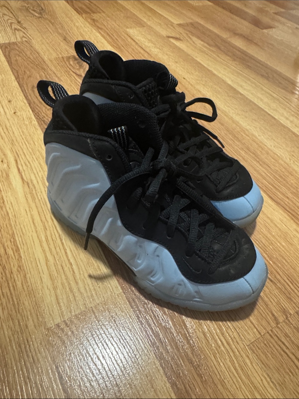 Nike Kids Black and Light blue High-Top Sneakers (foamposites)